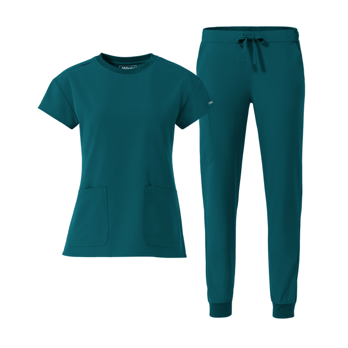 Nurtur Women's Cap Sleeve and Jogger Scrub Set