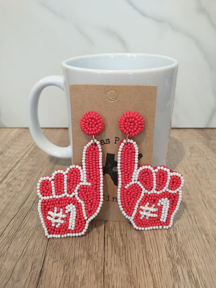 Red and White #1 Finger Earrings