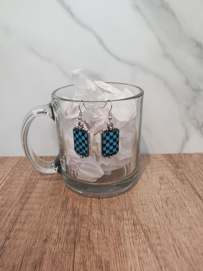 Square Checkered Earrings