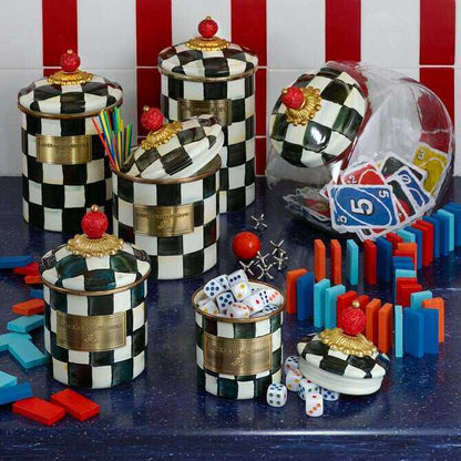 Courtly Check Enamel Canisters