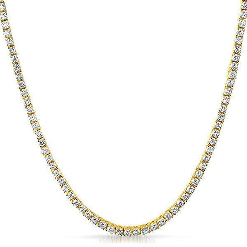 3MM 1 Row Gold CZ Tennis Chain Bling