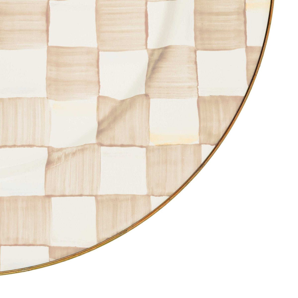Mocha Check Charger/Plate