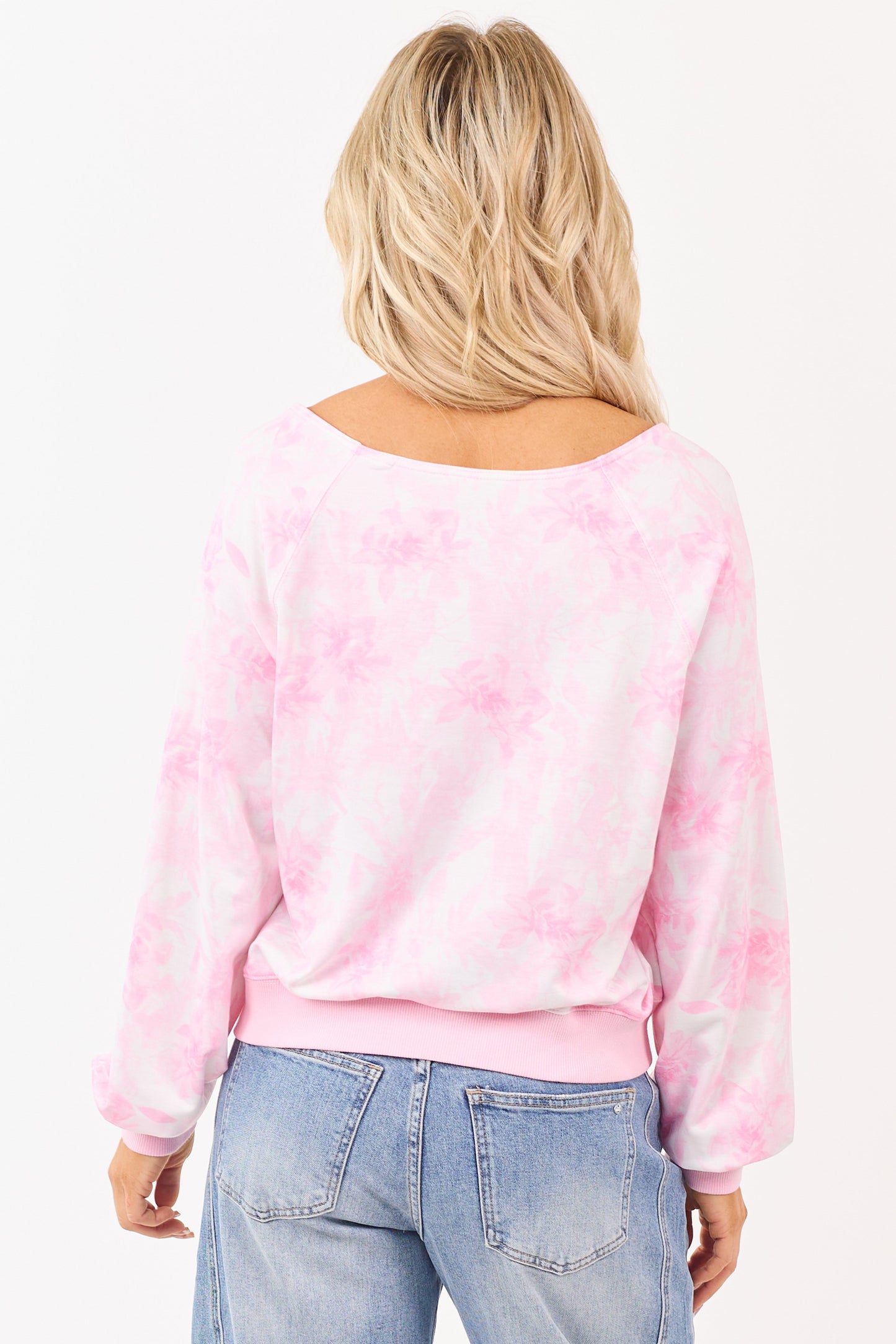 Blush Woodland Print One Shoulder Long Sleeve Top