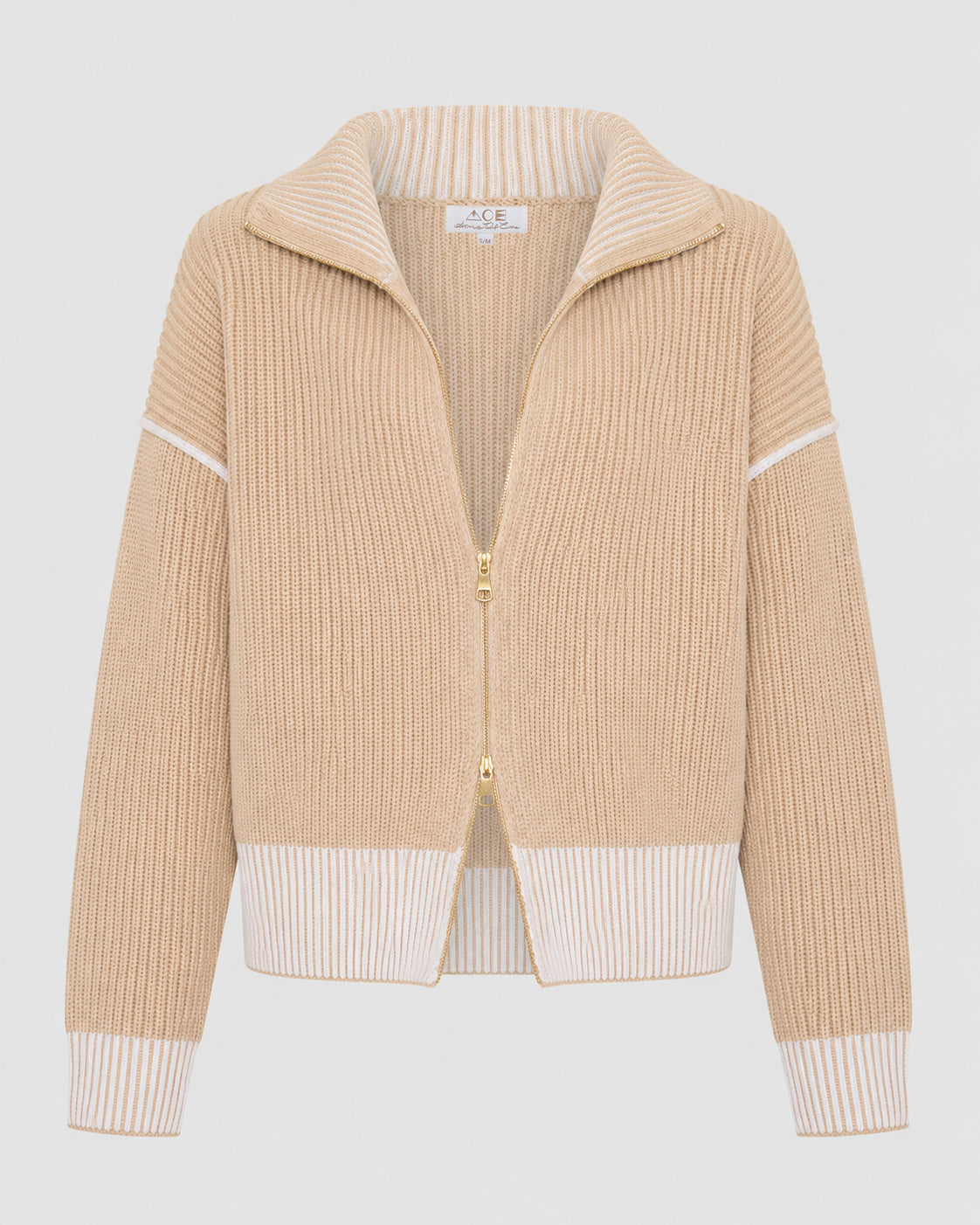 Cortina Double Zip Knit - Sand