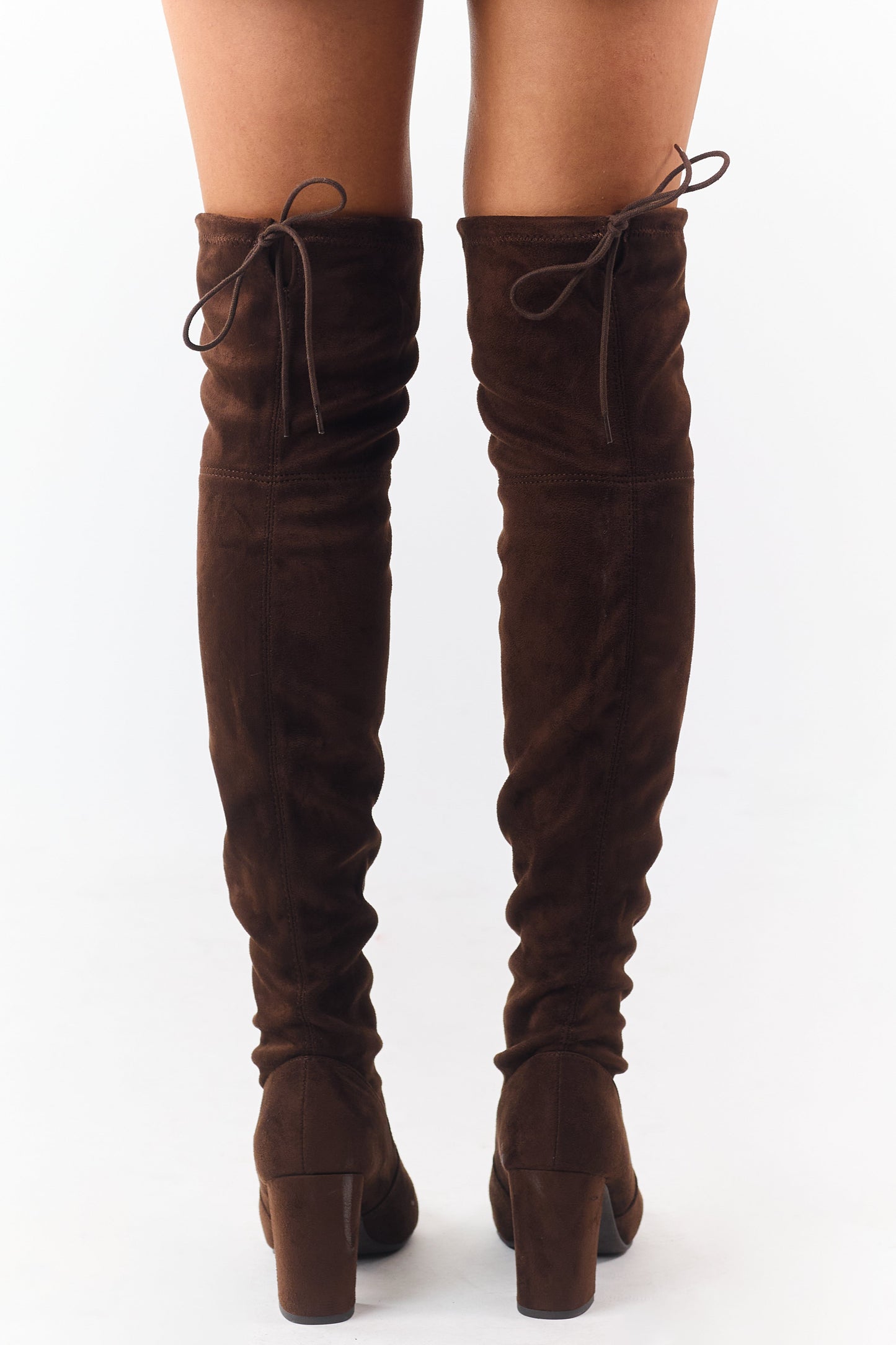 Cocoa Over the Knee Microsuede Drawstring Boots