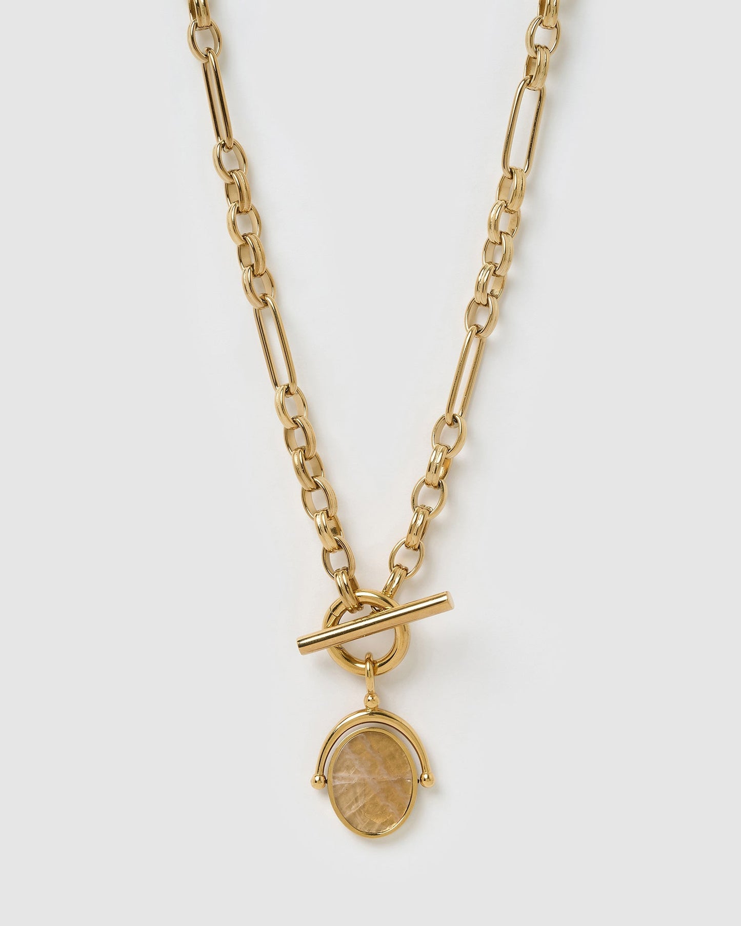 Delilah Spinner Necklace - Rose Quartz