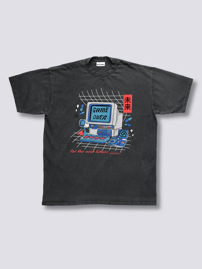 Front Print - Game Over Vintage T-Shirt