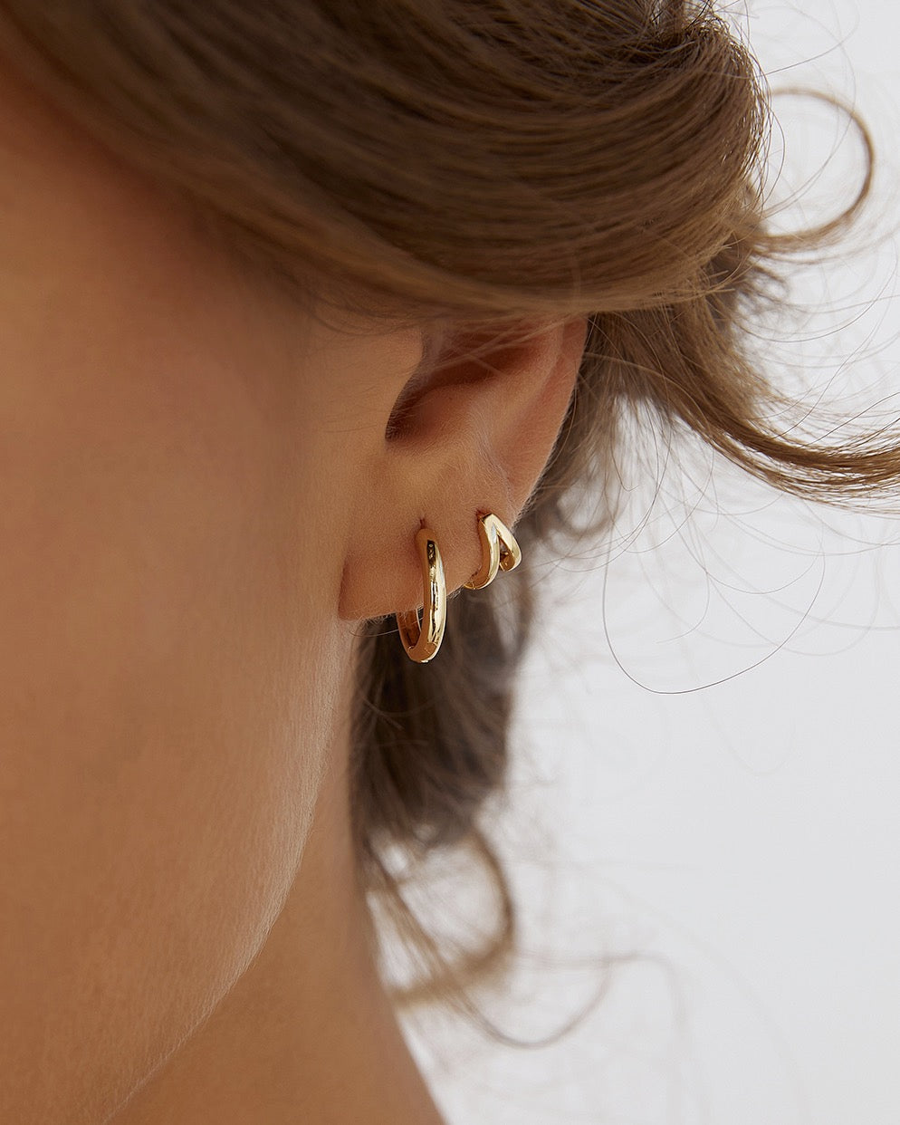 Jean Gold Huggie Earrings