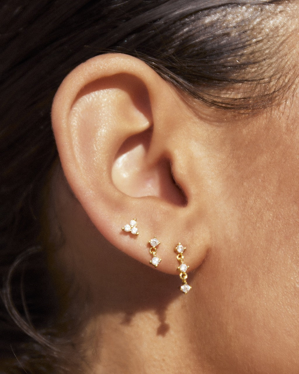 Twin Earring Stack - Gold