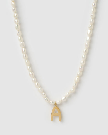 Statement Letter Pearl Necklace