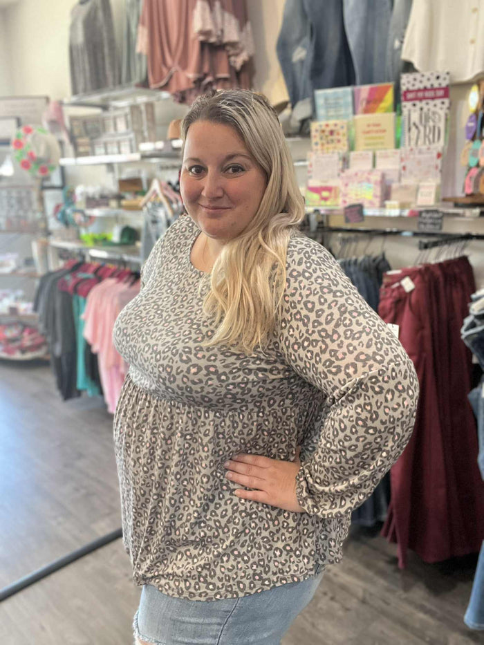 Animal Printed Babydoll Top