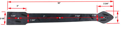 Arrow Faux Hinge, Solid aluminum with dimensions- Wild West Hardware