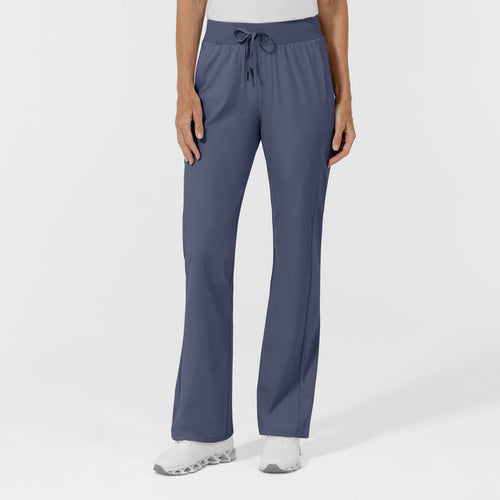 AURA Women's Grace Mid Rise Bootcut Scrub Pant - Slate Blue