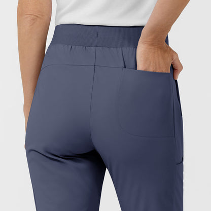 AURA Women's Grace Mid Rise Bootcut Scrub Pant - Slate Blue