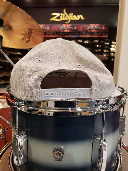 Bentley's Drum Shop Clothback Snapback Hat in Pepper Grey w/ Black Logo