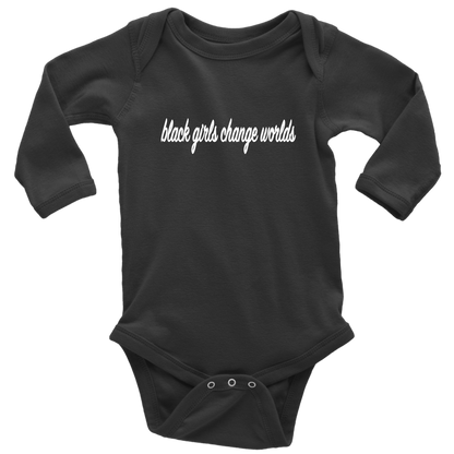 Long Sleeve Baby Bodysuit / Black / NB