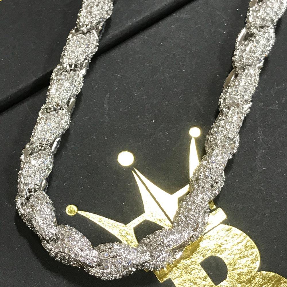 Bling Bling Rope Chain 8MM in Rhodium