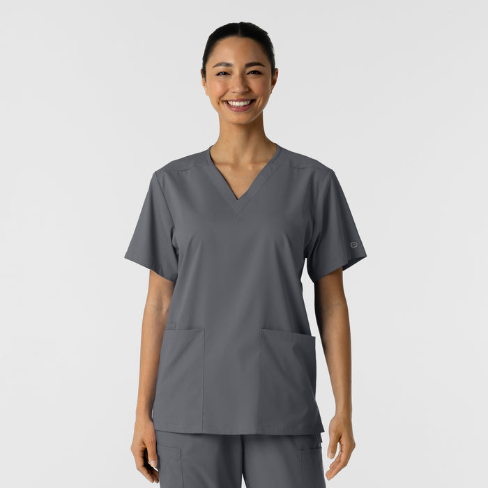 Boundless Unisex V-Neck Scrub Top - Pewter