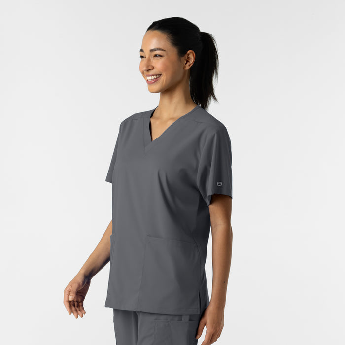 Boundless Unisex V-Neck Scrub Top - Pewter side view
