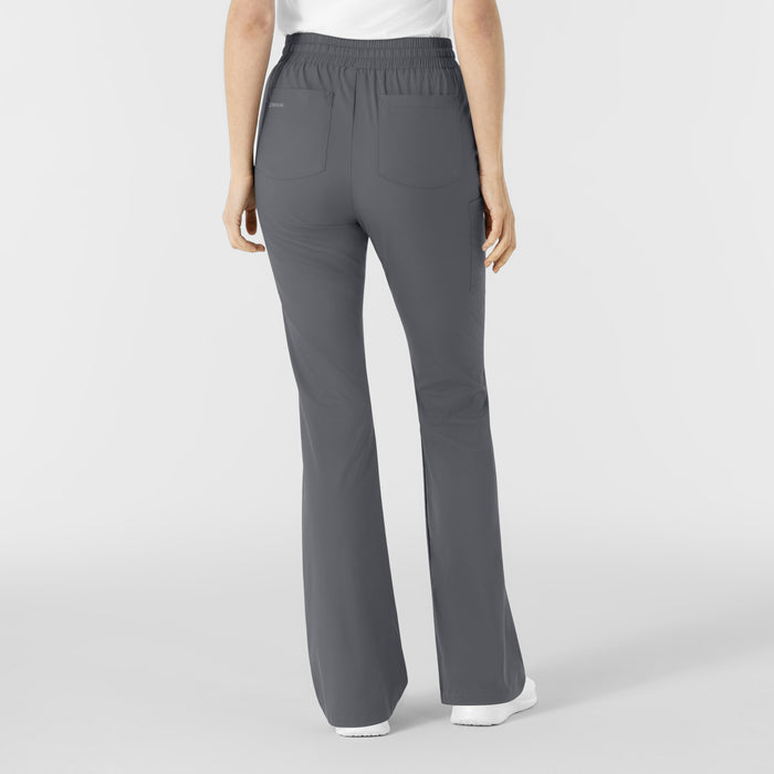 Boundless Women's Flare Leg Scrub Pant Pewter back view