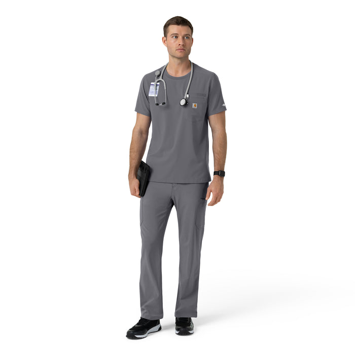 Force Cross-Flex Men's Crew Neck Scrub Top Pewter full scrub set