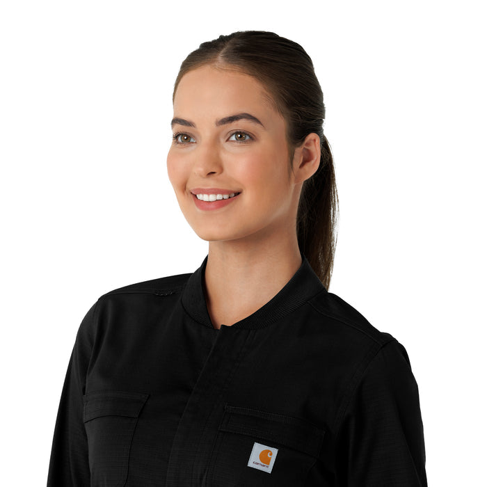 Rugged Flex RSCU Women's Ripstop Coverall Black front detail
