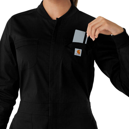 Rugged Flex RSCU Women's Ripstop Coverall Black hemline detail