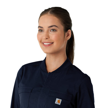 Rugged Flex RSCU Women's Ripstop Coverall Dark Navy front detail
