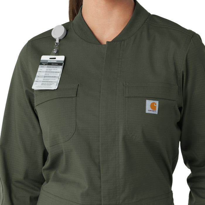 Rugged Flex RSCU Women's Ripstop Coverall Olive side detail 2
