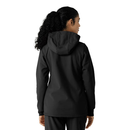 Layers Women's Bonded Fleece Hoodie Black back view