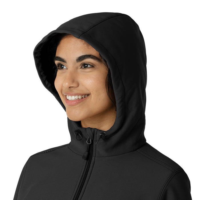 Layers Women's Bonded Fleece Hoodie Black side detail 1