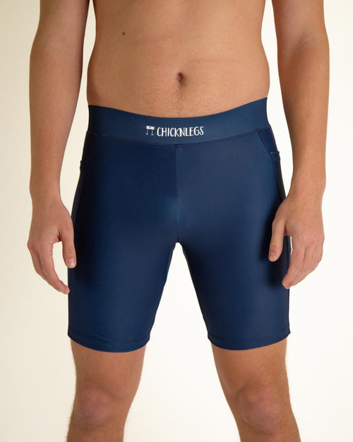 Men's Navy Blue 8" Half Tights