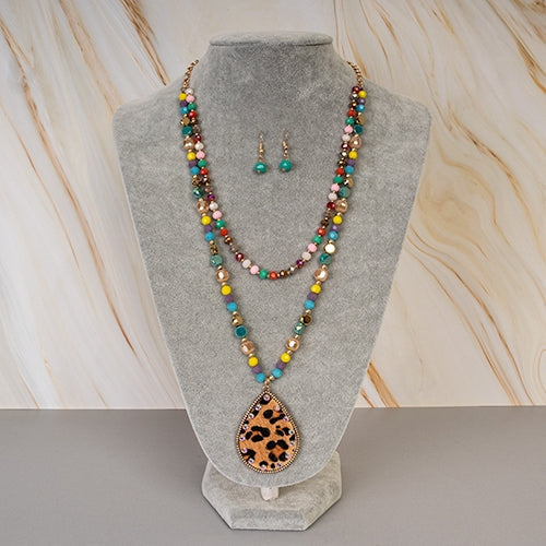 Colorful Leopard Print Necklace