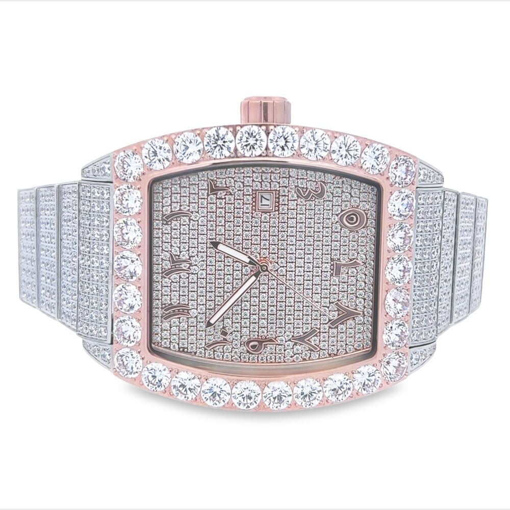 Custom Emperor CZ Micro Pave Watch | Stainless Steel