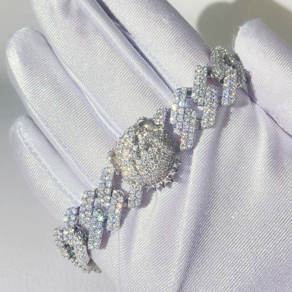 Custom Moissanite Sharp Cuban Link Iced Out Bracelet