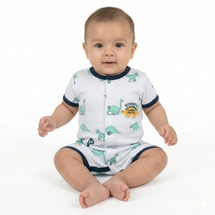 Dinos - Half Sleeve- Summer Romper Off white