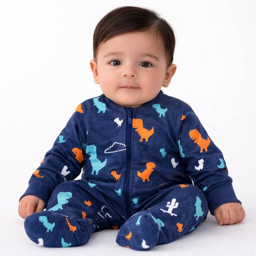 Dinos -Zipper- Long Sleeve- Summer Romper