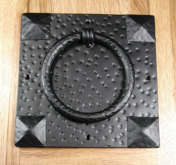 Door Knocker-Large with pyramid accents hammered surface - Wild West Hardware
