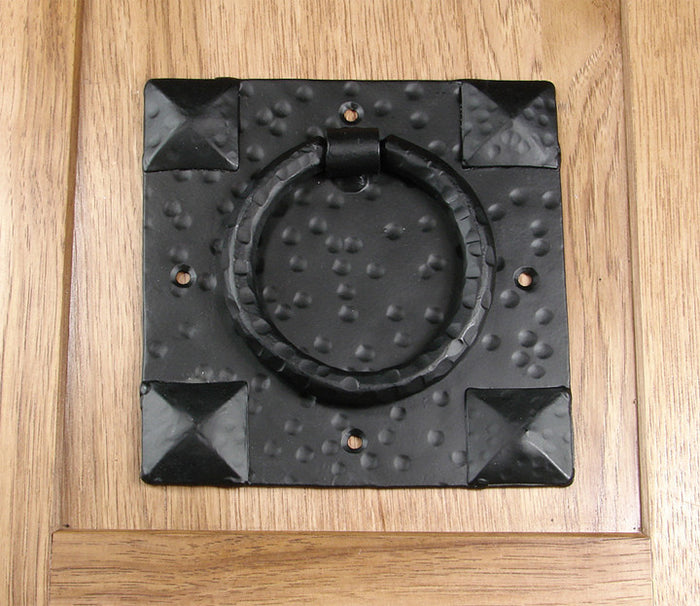 Door Knocker with pyramid accents hammered surface - Wild West Hardware