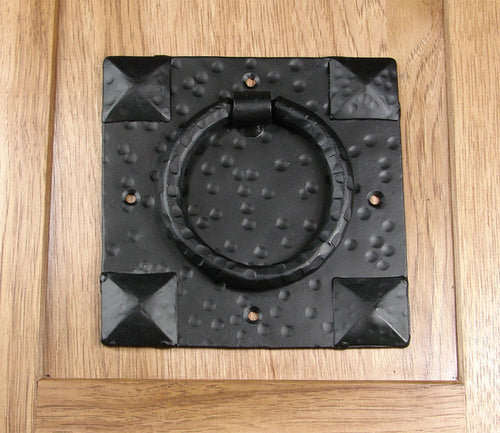 Door Knocker with pyramid accents hammered surface - Wild West Hardware