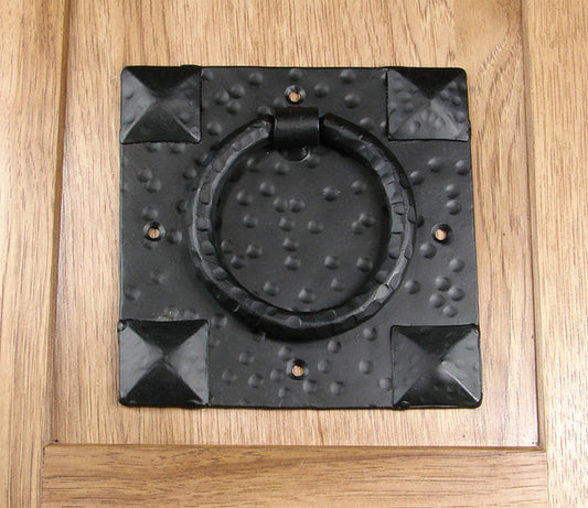 Door Knocker with pyramid accents hammered surface - Wild West Hardware