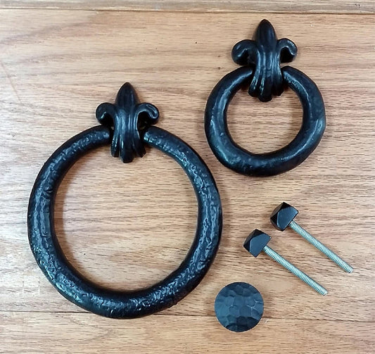 Door Knockers / Ring Pulls - Fluer de Lis styling - (2 sizes) - Wild West Hardware