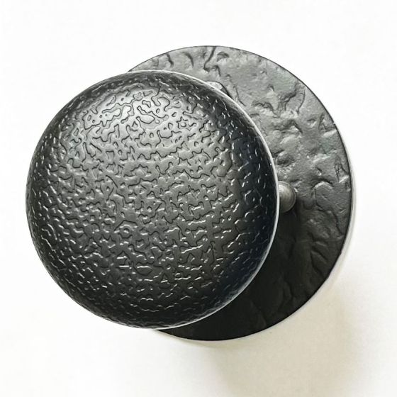 Double Knob Privacy Set - 2-3/4" Inch Backset - Round Rose - Matte Black Finish - Sold as Set