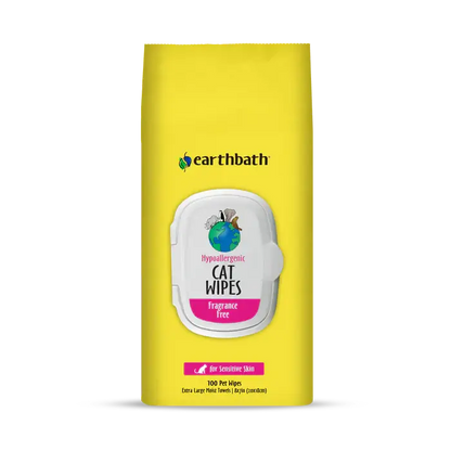 Earthbath Hypo-Allergenic Cat Grooming Wipes – 100 Count