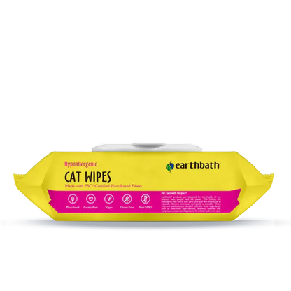 Earthbath Hypo-Allergenic Cat Grooming Wipes – 100 Count