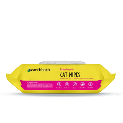 Earthbath Hypo-Allergenic Cat Grooming Wipes – 100 Count