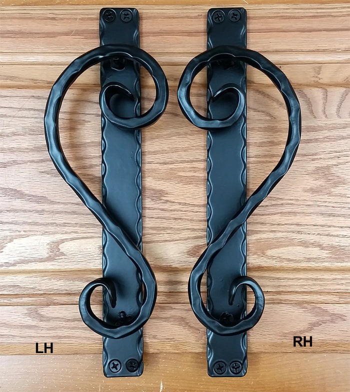 Fish Tail Scroll Door Pull / Barn Door Pull / Appliance Pull - Low Profile - Wild West Hardware