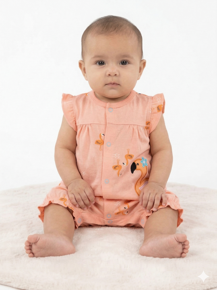 Flamingo - Half Sleeve- Summer Romper Simon