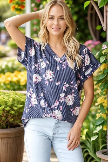 Floral Print VNeck