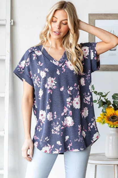 Floral Print VNeck